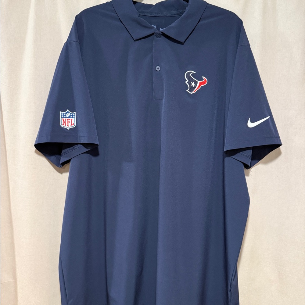 Nike Men’s Dri-Fit Houston Texans Navy Polo Shirt with Embroidered Logo
